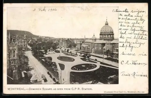 AK Montreal, Dominion Square, as seen from C. P. R. Station