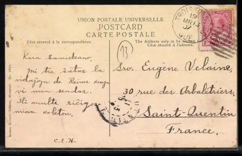 AK Metapedia Village /Que., General view of Metapedia on the river