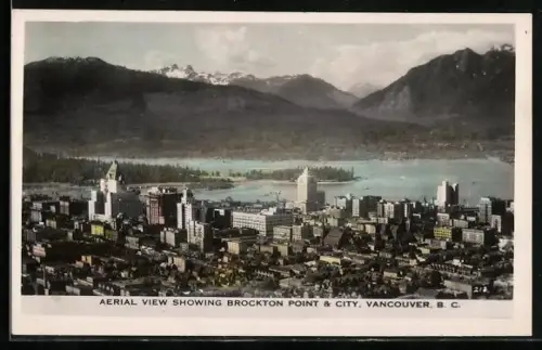 AK Vancouver /B.C., Aerial view showing Brockton Point and city
