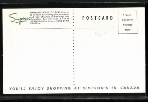 AK Canada, Simpson`s House of Ideas showing you the newest and most attractive in furnishinhs and decoration