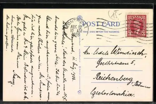 AK Montreal, View of the city with Jacques-Cartier Bridge from the Mount Royal