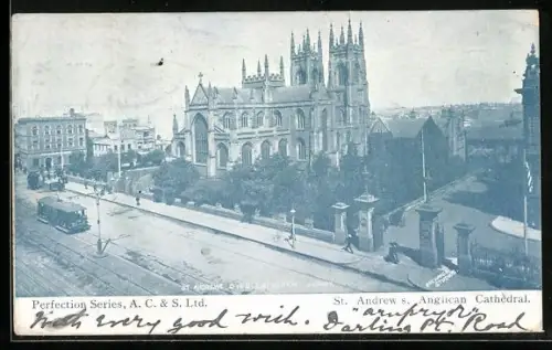 AK Sydney, St. Andrew`s Anglican Cathedral, Strassenbahn