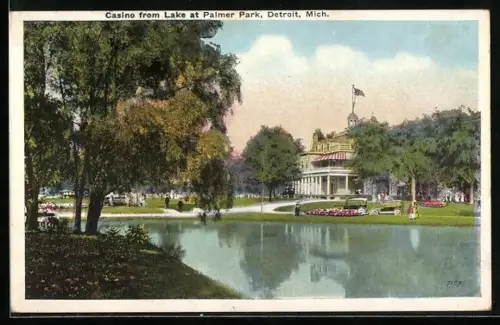AK Detroit, MI, Casino from Lake at Palmer Park