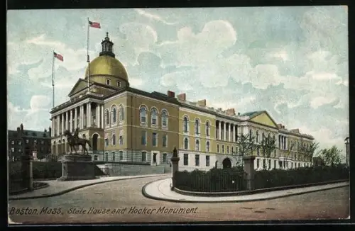 AK Boston, MA, State House and Hooker Monument