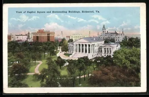 AK Richmond, VA, View of Capitol Square and surrounding buildings