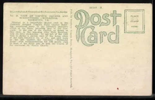 AK Richmond, VA, View of Capitol Square and surrounding buildings