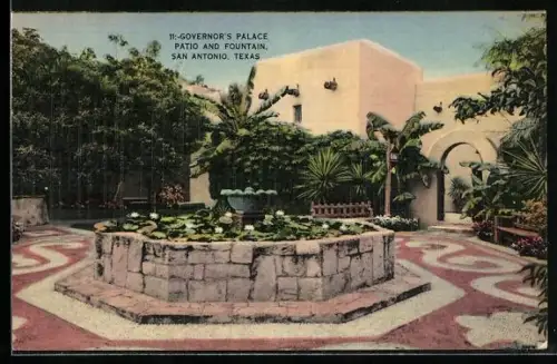 AK San Antonio, TX, Governor`s Palace, patio and fountain