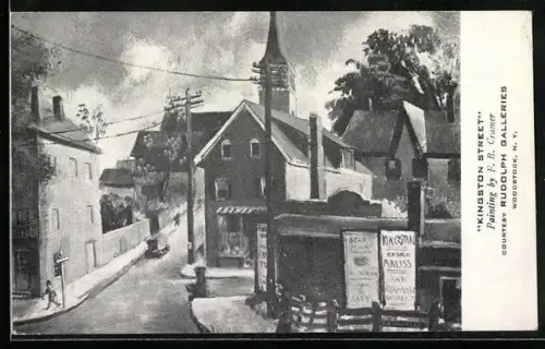 Künstler-AK Woodstock, NY, Kingston Street