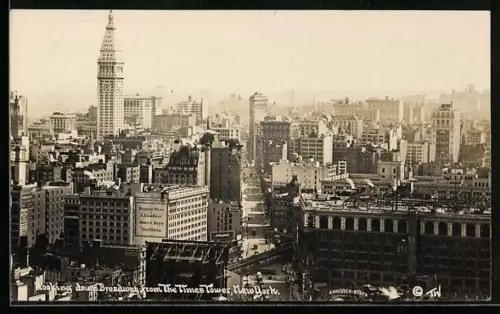 AK New York, NY, Looking down Broadway from the Times Square Tower