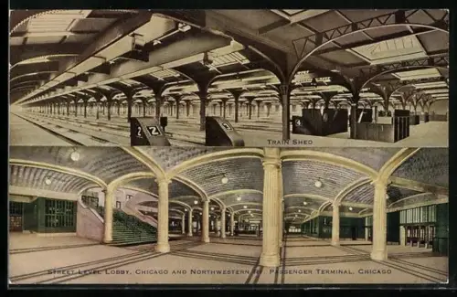 AK Chicago, IL, Street Level Lobby, Chicago and Northwestern Rr. Passenger Terminal