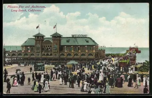 AK Long Beach, CA, Pleasure Pier and Auditorium