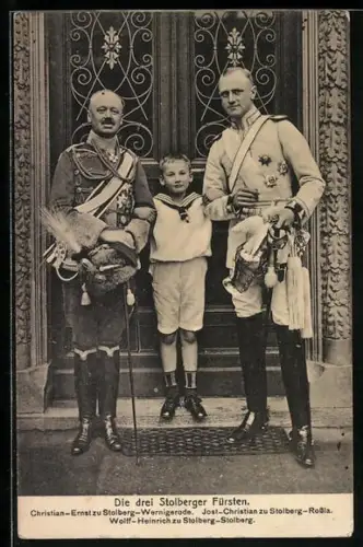 AK Stolberger Fürsten Christian-Ernst zu Stolberg-Wernigerode und Wolff-Heinrich zu Stolberg-Stolberg