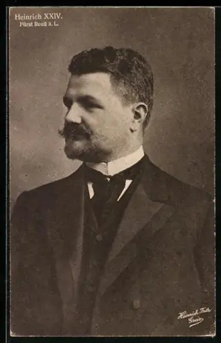 AK Porträt Heinrich XXIV, Fürst Reuss ä. L. im Anzug mit Krawatte