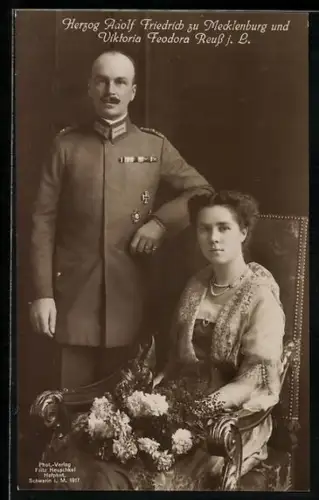 AK Herzog Adolf Friedrich und Herzogin Feodora zu Mecklenburg