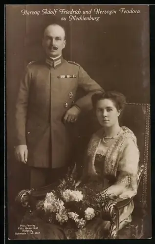 AK Herzog Adolf Friedrich und Herzogin Feodora zu Mecklenburg