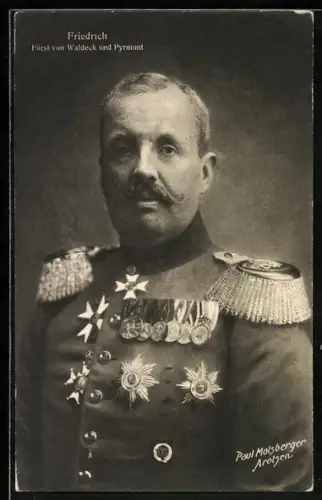 AK Friedrich Fürst von Waldeck und Pyrmont in Uniform