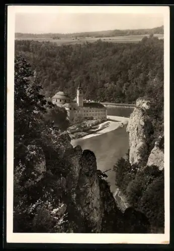 Foto-AK Walter Hege: Weltenburg /Donau, Kirche des Benediktinersklosters