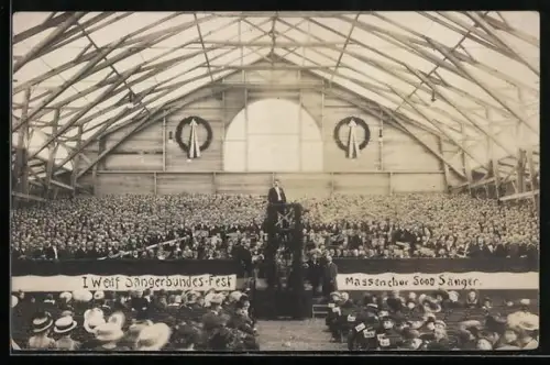 Foto-AK Dortmund, I. Westf. Sängerbundes-Fest, Massenchor mit 5000 Sängern