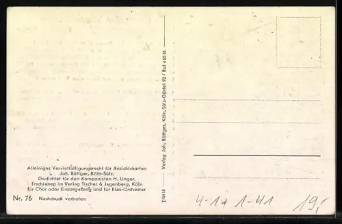 AK Arbeiterdichter Heirich Lersch, Deutsche Werkhymne