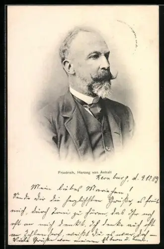 AK Friedrich, Herzog von Anhalt im Anzug