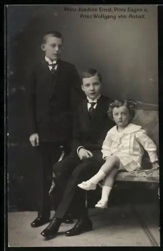 AK Prinz Joachim Ernst, Prinz Eugen und Prinz Wolfgang von Anhalt