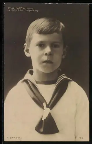 AK Prinz Gottfried von Hohenlohe-Langenburg in Matrosenuniform