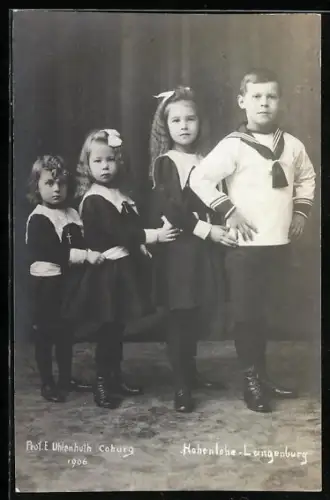 AK Die Kinder von Hohenlohe-Langenburg 1906