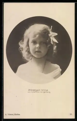 AK Porträt Prinzessin Irma von Hohenlohe-Langenburg
