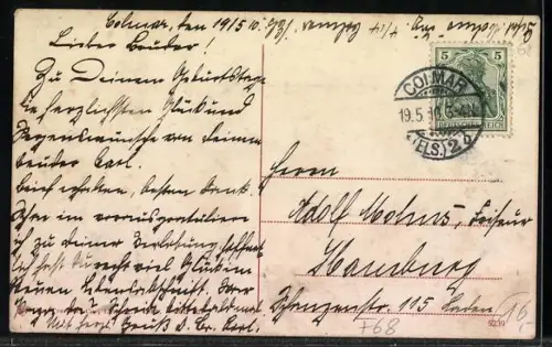 AK Colmar i. Els., Restaurant zur Stadt Sulz in der Bufacherstrasse