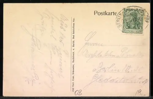 AK Bad Schönfliess /Nm., Marktplatz mit Kriegerdenkmal, Rathaus u. Kaiserl. Postamt