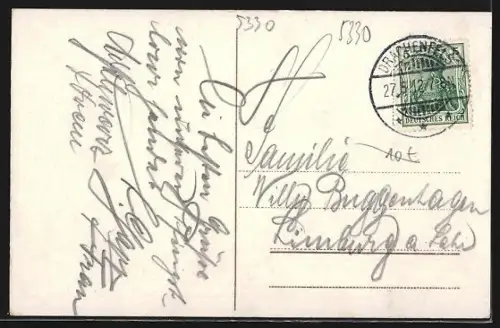 AK Drachenfels, Plateau mit Restaurant und Burgruine