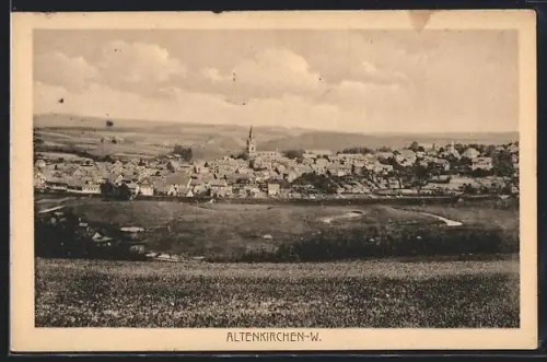 AK Altenkirchen / Westerwald, Totalansicht mit Kirche