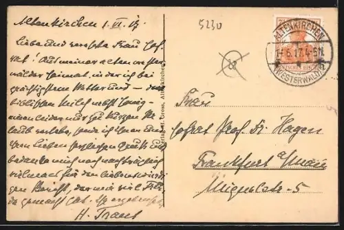 AK Altenkirchen / Westerwald, Totalansicht mit Kirche