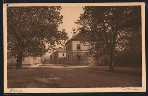AK Weimar / Thüringen, Strassenpartie mit Liszt-Museum