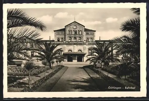 AK Göttingen, Bahnhof, Palmengarten