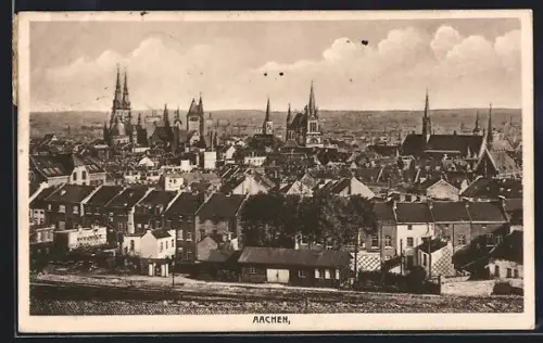 AK Aachen, Stadtansicht mit Kirchtürmen