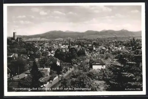 AK Bad Godesberg, Vogelschau mit Blick auf das Siebengebirge