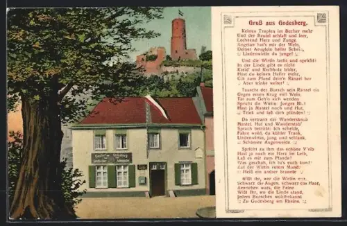AK Bad Godesberg, Gasthof Godesberg mit Turm im Hintergrund