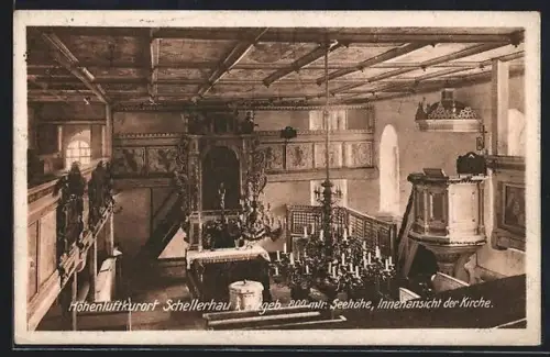 AK Schellerhau i. Erzgebirge, Innenansicht der Kirche