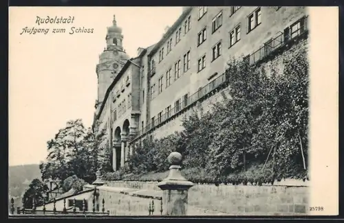 AK Rudolstadt, Aufgang zum Schloss