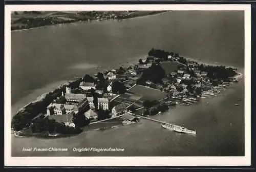 AK Frauen-Chiemsee, Ortsansicht vom Flugzeug aus