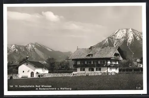AK Bad Wiessee, Kurhotel St. Josephsheim mit Bodenschneid und Wallberg
