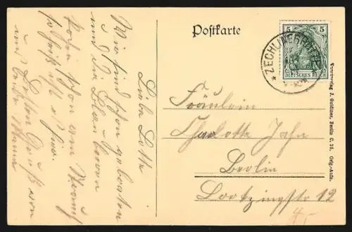 AK Zechlinerhütte, Uferpartie mit Segelboot