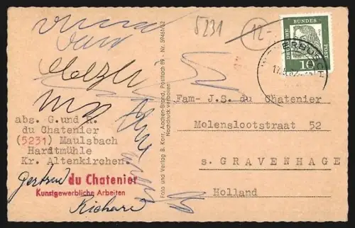 AK Mehren /Westerwald, Gesamtansicht, Gemeindehaus, Kirche, Ortspartie m. Denkmal