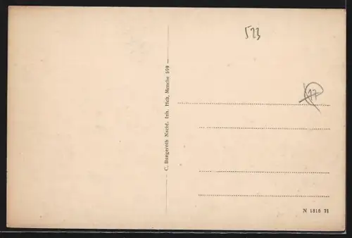 AK Hachenburg, Gesamtansicht der Stadt mit Kirchturm