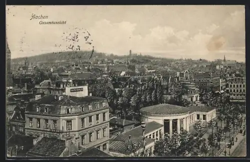 AK Aachen, Gesamtansicht, Blick über die Dächer