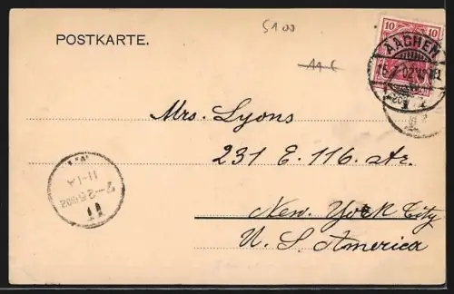 AK Aachen, Strassenpartie mit Elisenbrunnen