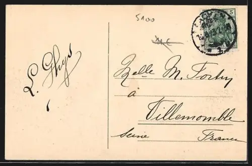 AK Aachen, Nizza-Allee mit Villenansicht