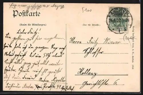 AK Aachen, Totalansicht mit Kirchtürmen