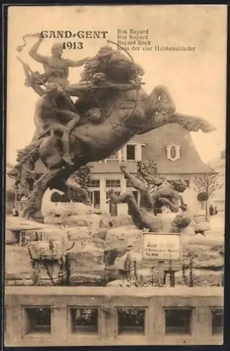 AK Gand / Gent, Ausstellung 1913, Ross der vier Haimonskinder